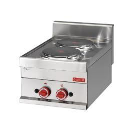 Fornuis - 600 Line - 2-pits - Elektrisch - H 28 x 30 x 60 CM - 3000 W - 400 V - RVS - Gastro M - GN017