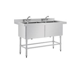 Spoeltafel - Dubbel - 2 x 100 Liter - H 90 x 141 x 60 CM - RVS - Vogue - CF406