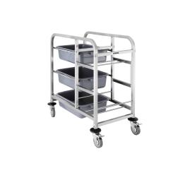 Chariot de débarrassage - H 90 x 82 x 44 CM - Inox - Vogue - DK738