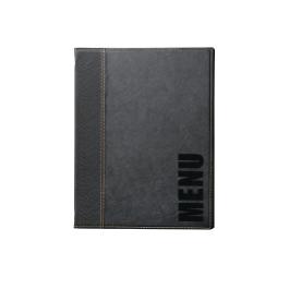 Chemise menu - A5 - Noir - H 24,7 x 18 x 0,5 CM - Simili Cuir - Securit - H714