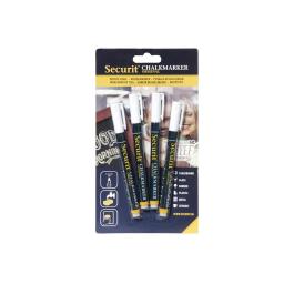 Krijtstiften - 4 stuks - Wit - H 22.5 x 12.5 x 1.6 CM - Securit - GJ551