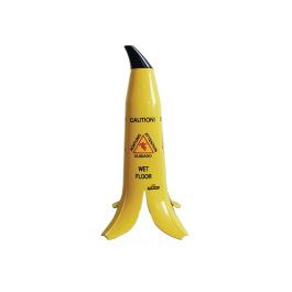 Waarschuwingsbanaan - Caution wet floor - Geel - H 60 x 29.2 x 29.2 CM - Polypropyleen - GK976
