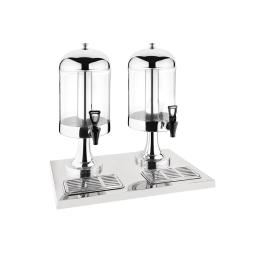 Distributeur de boissons - Double - 14 Litres - H 57,8 x 56,4 x 37 CM - Plastique/Inox - Olympia - J184