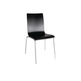 Chaise de restauration - 4 pièces - Noir - H 85,5 x 50,5 x 52 CM - Bois/Acier - Bolero - GR345
