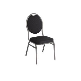 Chaise empilable - 4 pièces - Noir - H 90 x 43 x 53 CM - Acier - Bolero - CE142