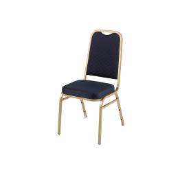 Chaise empilable - 4 pièces - Bleu/Or - H 89.5 x 44 x 45 CM - Acier - Bolero - DL015