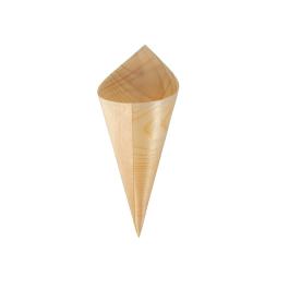 Wegwerp puntzakjes - 100 stuks - Ø 7.5 x H 17 CM - Populierenhout - Fiesta Green - DK389