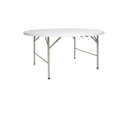 Tafel - Inklapbaar - Wit - Ø 153 x H 74 x 153 x 4.5 CM - Polyetheen/Staal - Bolero - CC506