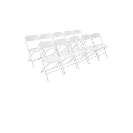 Chaise pliante - 10 pièces - Blanc - H 80 x 44 x 48 CM - Acier/Polypropylène - Bolero - GD387
