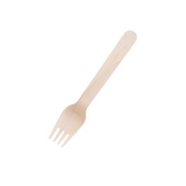 Fourchettes - Biodégradable - 100 pièces - 15,5 CM - Bois de Bouleau - Vert Fiesta - CD903