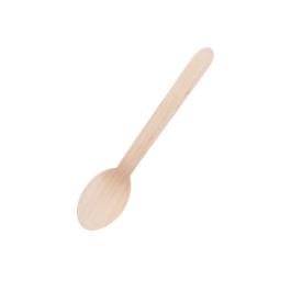 Cuillères à dessert - Biodégradables - 100 pièces - 16,6 CM - Bois de Bouleau - Fiesta Green - CD904