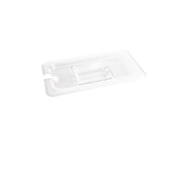 Deksel gastronormbak - Lepeluitsparing - 1/4 GN - Transparant - H 2.5 x 26.5 x 16.2 CM - Polycarbonaat - Vogue - U253