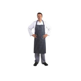 Tablier Halter - Unisexe - XL - Bleu Foncé/Blanc - 90 x 104 CM - Polyester/Coton - Vêtements de Chefs Blancs - A662