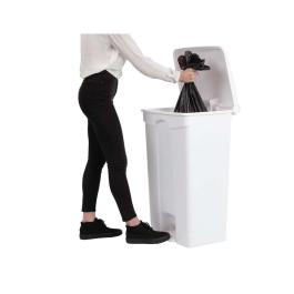 Poubelle - 87 Litres - Blanc - H 82 x 49,5 x 40 CM - Polypropylène - Jantex - DC713