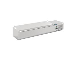 Gekoelde opzetvitrine - 6 x 1/4 GN - H 27.4 x 140 x 33.5 CM - 230 V - Polar - DA680