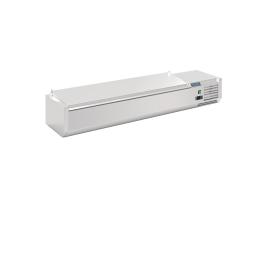 Gekoelde opzetvitrine - 7 x 1/4 GN - H 27.4 x 150 x 33.5 CM - 230 V - Polar - FA855