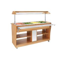 Warmhoudbuffet - 4 x 1/1 GN - H 133.8 x 149 x 76.6 CM - 2000 W - 220-240 V - Buffalo - CR904