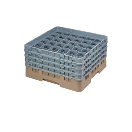 Panier lave-vaisselle - 36 compartiments - Beige - H 26,7 x 50 x 50 CM - Polypropylène - Cambro - DE796