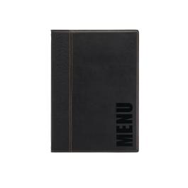 Chemise menu - A4 - Noir - H 33,7 x 24,5 x 0,5 CM - Similicuir - Securit - H713