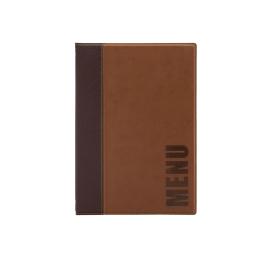 Chemise menu - A4 - Marron - H 33,8 x 24,5 x 0,5 CM - Similicuir - Securit - H721