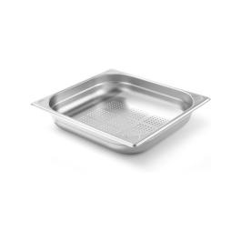 Récipient Gastronorm 2/3 perforé - Acier inoxydable - H 6,5 x 32,5 x 35,4 cm - Hendi - 807224
