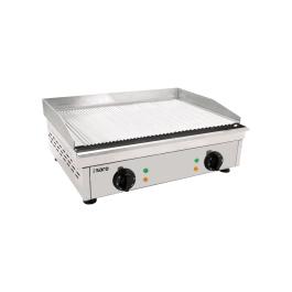 Grillplaat - Elektrisch - Gegroefd - RVS - 230V - H 23.5 x B 60 x D 46 CM - Saro - 172-3210