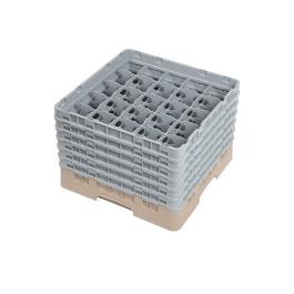 Panier lave-vaisselle - 25 compartiments - Beige - H 34,9 x 50 x 50 CM - Polypropylène - Cambro - DW557
