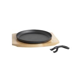Bistro Serveerpan - H 4 x 27 x 24 CM - 1.88 KG - Ø22 CM - Gietijzer - Zwart - 861515