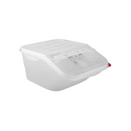 Conteneur alimentaire - H 20 x 34 x 41,5 CM - 1 124 KG - Polypropylène - Transparent - 16 Litre - -40°C / +90°C - Couvercle à charnière - Araven - 962071
