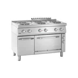 Cuisinière - 6 Foyers - Avec four - Fonte - Bartscher - 286247