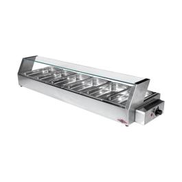 Warmhoudvitrine - H 10 x 114.5 x 35.5 CM - 10 KG - 220 - 240 V - 1600 W - RVS - Stilfer - 527012