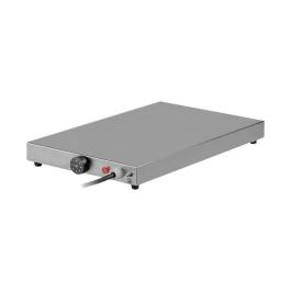 Plaque chauffante - H 6 x 32,5 x 55,3 CM - 9 KG - 220 - 240 V - 500 W - Inox - +30°C / +90°C - Caterchef - 710020