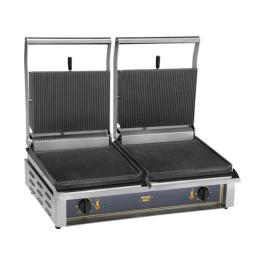 Contactgrill Paninidouble - H 22 x 83.5 x 38.5 CM - 34 KG - 220 - 240 V -  2 x 3000 W - Gietijzer - Geribbeld - +0°C / +300°C - Roller Grill - 304063
