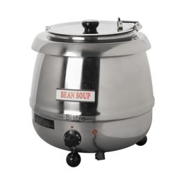 Marmite à soupe - H 36,6 CM - 4,42 KG - Ø38,5 CM - 220 - 240 V - 475 W - Inox - 10 Litre - Couvercle à charnière - Bistro - 537105