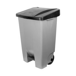 Poubelle à pédale - H 73,5 x 49 x 41,5 CM - 4,81 KG - Gris - 80 Litres - Denox - 600061