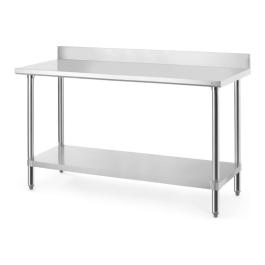 Table de travail - Avec rebord - H 95 x L 160 x P 60 CM - acier inoxydable - Ligne Budget - Hendi