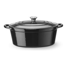 Casserole - Avec couvercle - Fonte émaillée - 6.88 L - Ø 27.5 CM - Noir - Hendi
