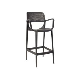 Terras Barkruk Milaan - Armleuning - Antraciet - Kunststof - G-Line