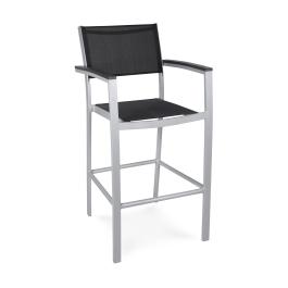 Tabouret de bar de terrasse Moon Super - Anthracite - Textilène/Aluminium - G-Line