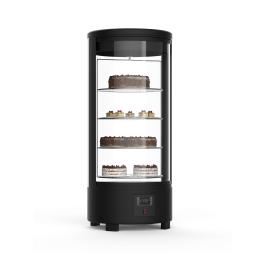Gekoelde Gebaksvitrine - 1-Deurs - 4 Plateaus - 72 Liter - Zwart - RVS - 230V - G-Line