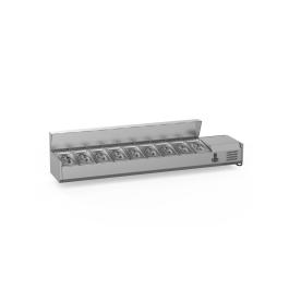 Gekoelde Opzetvitrine - 6 x 1/3 GN - RVS Opzet - 230V - B 140 CM - G-Line