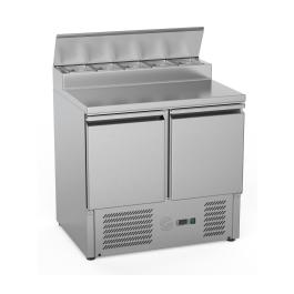 Saladette - 2-Deurs - 240 Liter - RVS - 230V - H 97 x B 90 x D 70 CM - G-Line