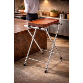 Plateaux Standard - Pliable - Chromé - H 78 x L 47 x P 48 CM - G-Line