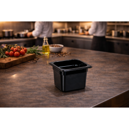 Bac gastronorme - 1/6 GN - 150 MM - Noir - Polycarbonate - G-Line