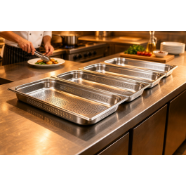 Bac gastronorme - 1/1 GN - 200 MM - Perforé - acier inoxydable - G-Line