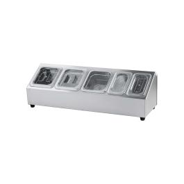 Porte-conteneurs GN - 3 x 1/6 GN + 2 x 1/9 GN - Acier inoxydable - G-Line