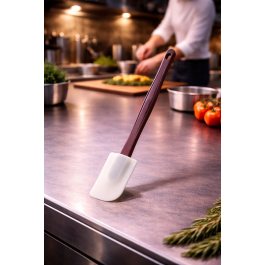 Spatule droite en silicone marron, 25 cm, style G-Line.