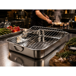 Rôtissoire - Grille incluse - acier inoxydable - L 37,8 x P 27,2 CM - G-Line