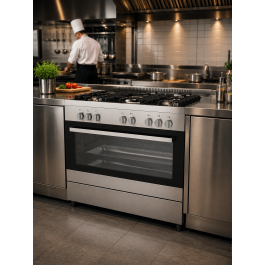 Gazinière - 5 feux - Four électrique - inox - 230V - G-Line