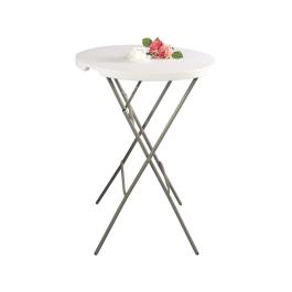 Table d'appoint ronde et pliable blanche - Ø 80 x H 110 cm - G-Line